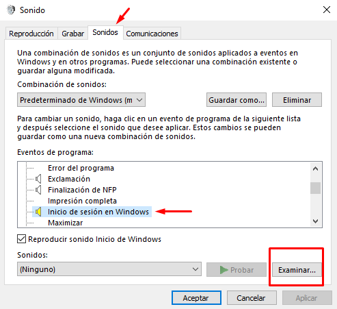 cambiar sonido de inicio en windows