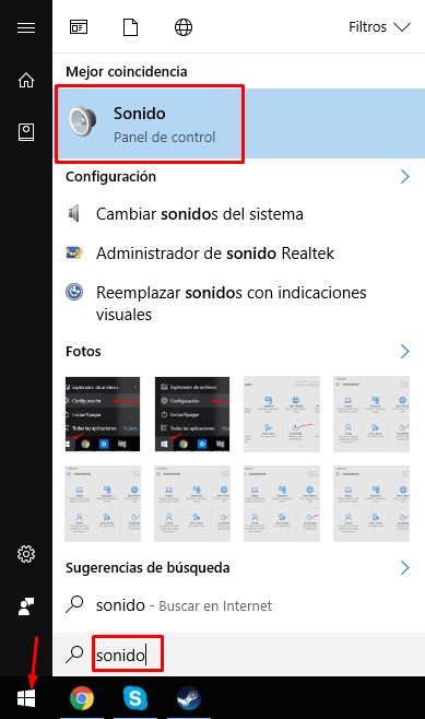 desactivar sonido de inicio de Windows 10