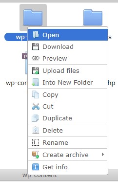 administrador de archivos wordpress